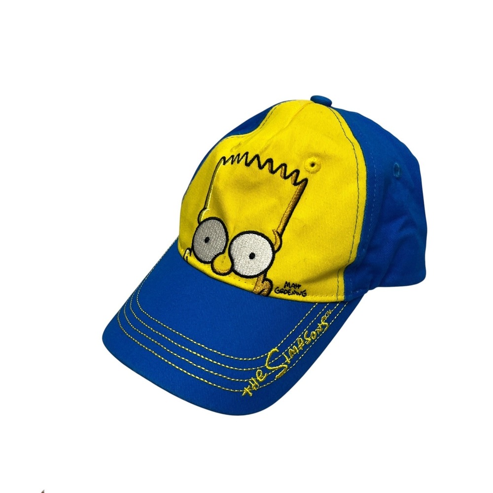 The Simpsons Bart Simpson Youth Baseball Hat Blue Yellow Universal Studios Cap
